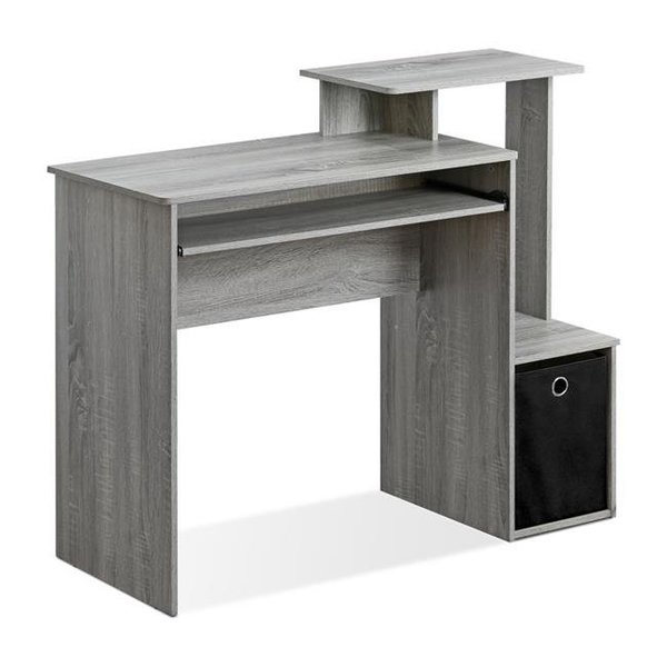 Highkey Econ Multipurpose Home Office Computer Writing Desk with Bin; French Oak Grey LR375179